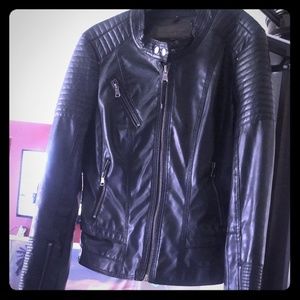 Black real leather jacket